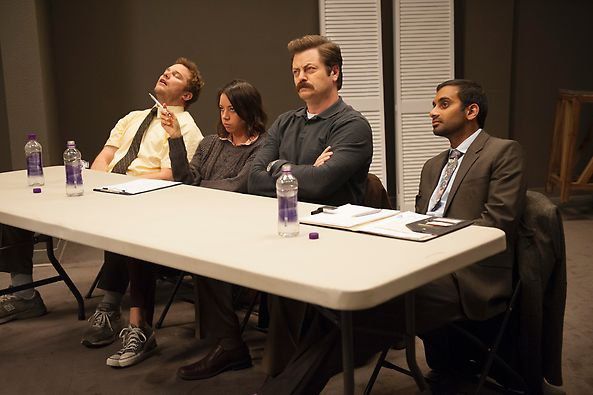 Parks And Recreation - Das Grünflächenamt : Bild Aziz Ansari, Aubrey Plaza, Chris Pratt, Nick Offerman