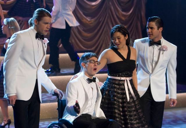 Bild Jenna Ushkowitz, Kevin McHale, Darren Criss, Chord Overstreet