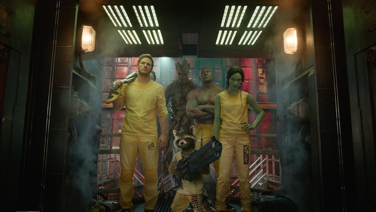 Guardians Of The Galaxy : Bild Dave Bautista, Vin Diesel, Zoe Saldana, Bradley Cooper, Chris Pratt