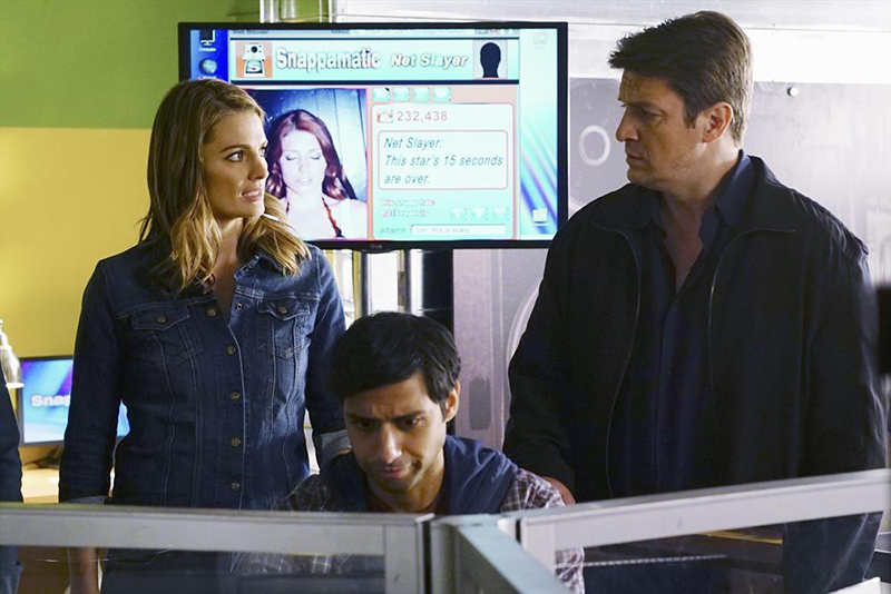 Castle : Bild Stana Katic, Nathan Fillion, Aly Mawji