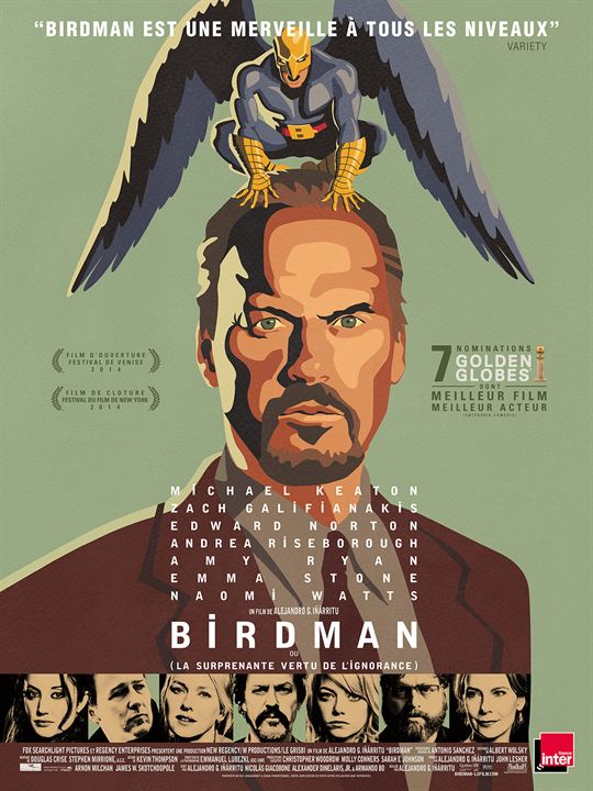 Birdman (oder die unverhoffte Macht der Ahnungslosigkeit) : Kinoposter