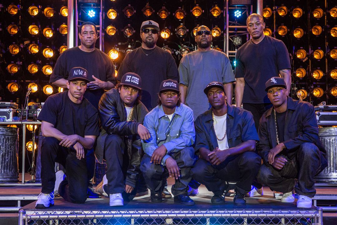 Straight Outta Compton : Bild Aldis Hodge, Ice Cube, Neil Brown Jr., Jason Mitchell, Corey Hawkins, Dr. Dre, O'Shea Jackson Jr.