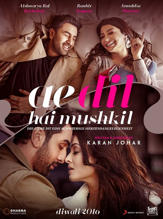 Ae Dil Hai Mushkil - Die Liebe ist eine schwierige Herzensangelegenheit : Kinoposter