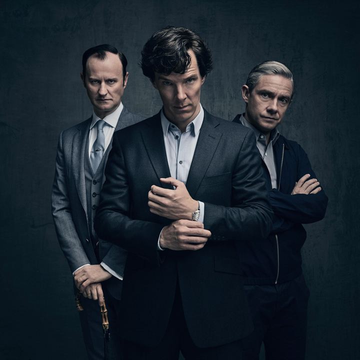 Bild Mark Gatiss, Benedict Cumberbatch, Martin Freeman