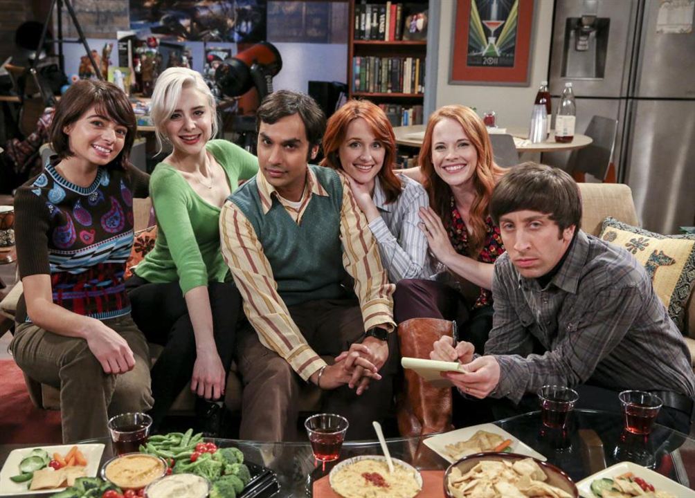 The Big Bang Theory : Bild Alessandra Torresani, Kunal Nayyar, Laura Spencer, Kate Micucci, Katie Leclerc, Simon Helberg