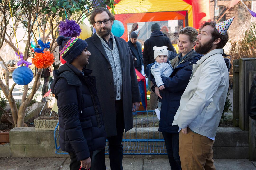 Master Of None : Bild David Charles Ebert, Eric Wareheim, Aziz Ansari, Lara Goldie