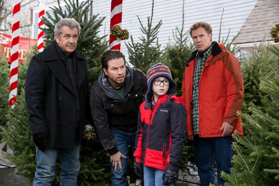 Daddy's Home 2 - Mehr Väter, mehr Probleme! : Bild Mel Gibson, Mark Wahlberg, Will Ferrell, Owen Vaccaro