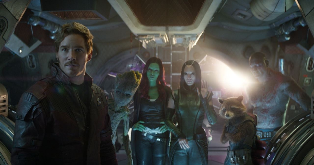Avengers 3: Infinity War : Bild Zoe Saldana, Chris Pratt, Dave Bautista, Pom Klementieff
