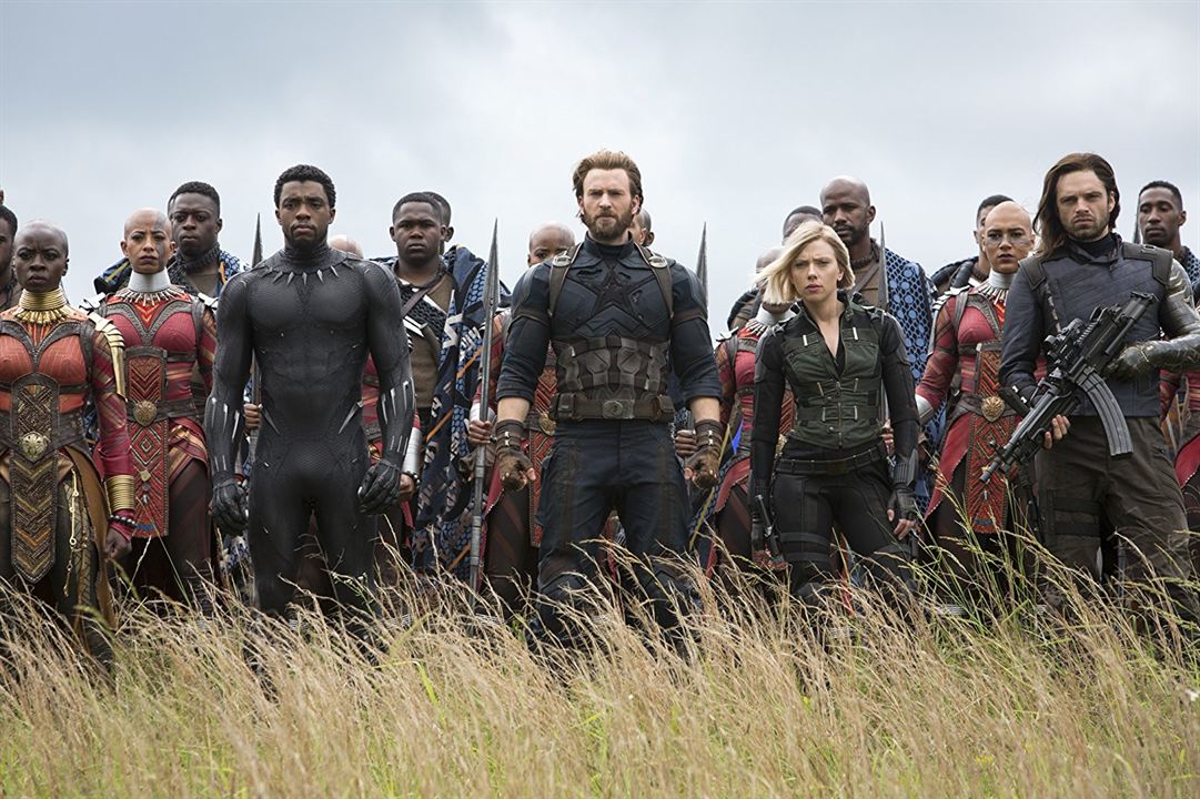 Avengers 3: Infinity War : Bild Sebastian Stan, Chadwick Boseman, Danai Gurira, Scarlett Johansson, Chris Evans