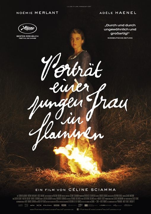 Porträt einer jungen Frau in Flammen : Kinoposter