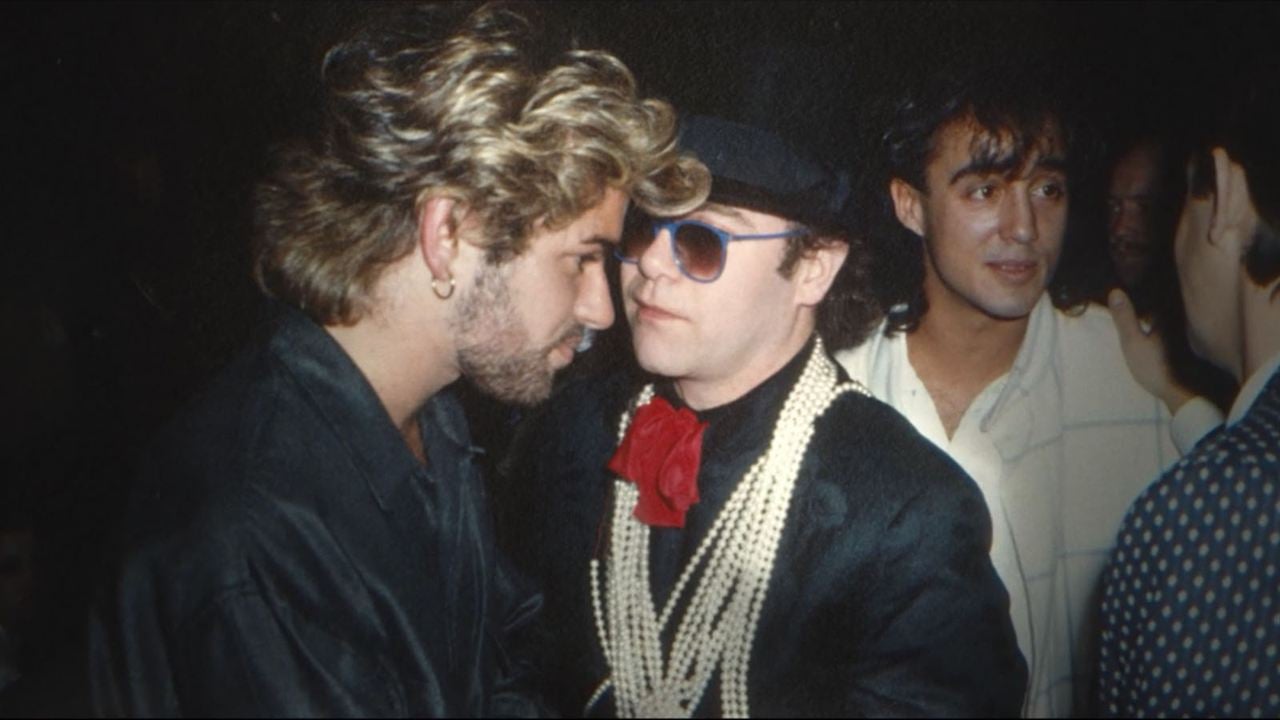 Wham! : Bild Elton John, George Michael, Andrew Ridgeley
